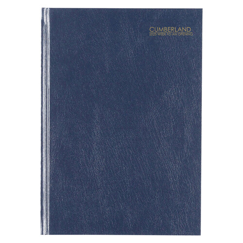 2025 Cumberland A5 Diary Week To View Casebound 57ECBL25 - Blue