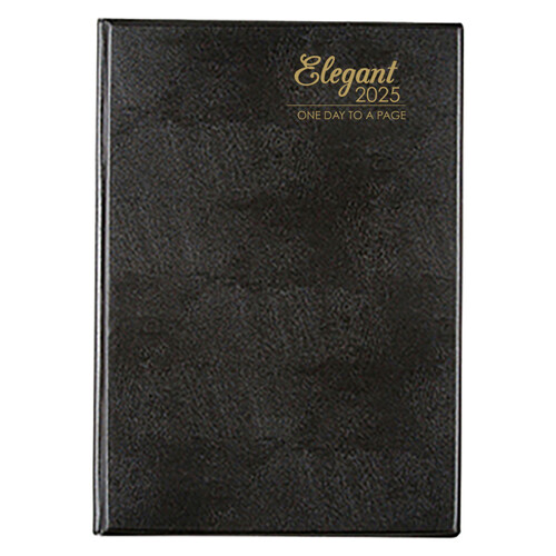 2025 Diary A4 Day To Page Cumberland Elegant Casebound Diaries 41EPBK25 - Black