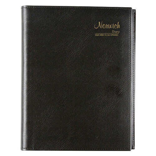 2025 Norwich Cumberland A5 Diary Week to View PVC 57S25 - Black