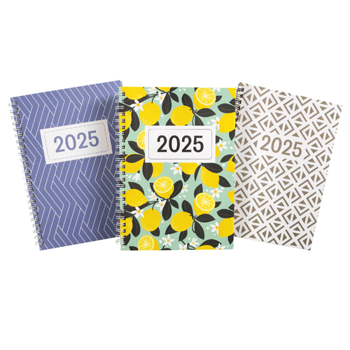 2025 Cumberland A5 Diary Week To View Spiralbound 57KR25 - Assorted Design