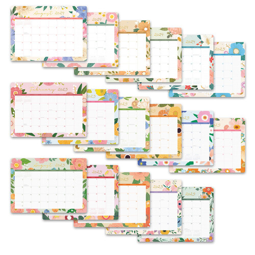 Orange Circle 2025 Decorative Desk Calendar Blotter Bella Flora - 25050