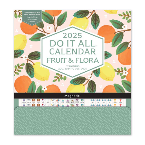 Orange Circle 2025 Do It All Wall Calendar Fruit and Flora