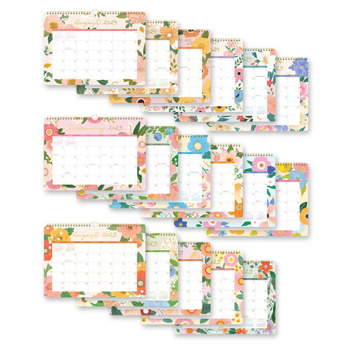 Orange Circle 2025 Deluxe Wall Calendar Bella Flora