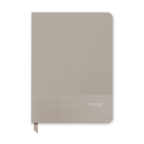 Orange Circle 2025 Extra Large Dual-Textured Planner Dots Dove Gray