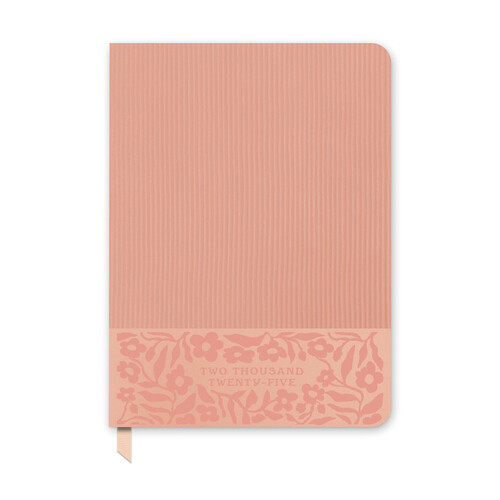 Orange Circle 2025 Extra Large Dual-Textured Planner Flower Rose Quartz