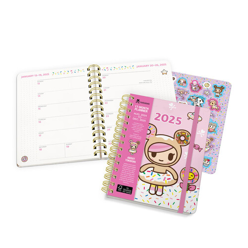 Orange Circle 2025 Deluxe Compact Flex Planner Tokidoki Donutella 