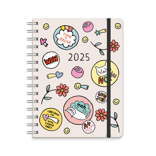 Orange Circle 2025 Deluxe Compact Flex Planner Doodle Days 