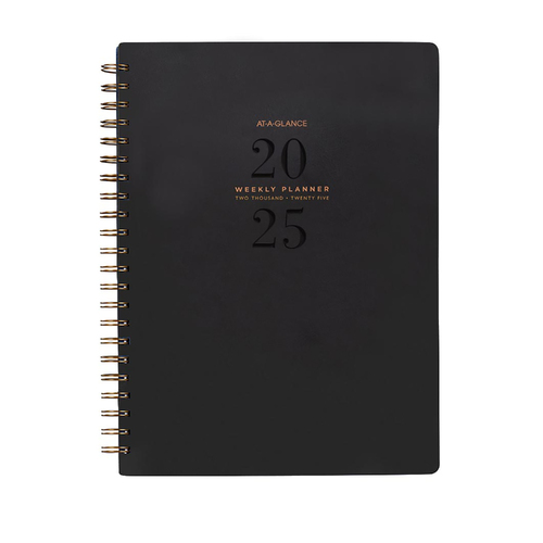 2025 At A Glance A4 Week To Open Signature Diary Planner Diaries AAG300525 - Black