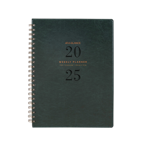 2025 At A Glance A4 Week To Open Signature Diary Planner Diaries AAG300725 - Green