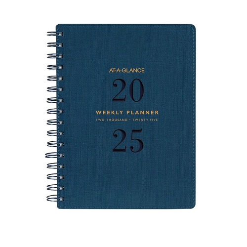 2025 At A Glance A4 Week To Open Signature Diary Planner Diaries AAG300825 - Navy Blue