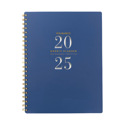 2025 At A Glance A4 Week To Open Signature Lite Diary Planner Diaries AAG301325CB - Navy