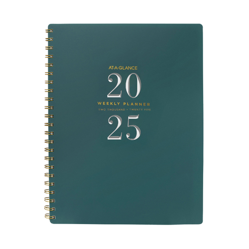 2025 At A Glance A4 Week To Open Signature Lite Diary Planner Diaries AAG301425FT - Teal