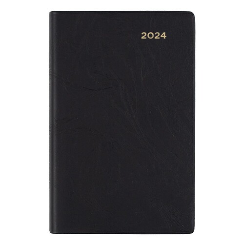 Collins 2024 Belmont B7R Diary PVC Pocket Week To View 357.V99 - Black