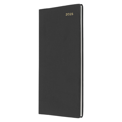 2025 Collins Belmont B6/7 Slim Diary Week To View Landscape 377L.V99 176x88mm 86321 - Black 