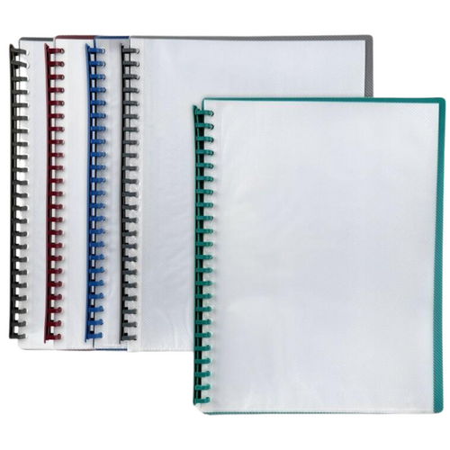 Marbig A4 Display Book Refillable 20 Pocket With Insert Cover ASSORTED 12 Pack - 2007299