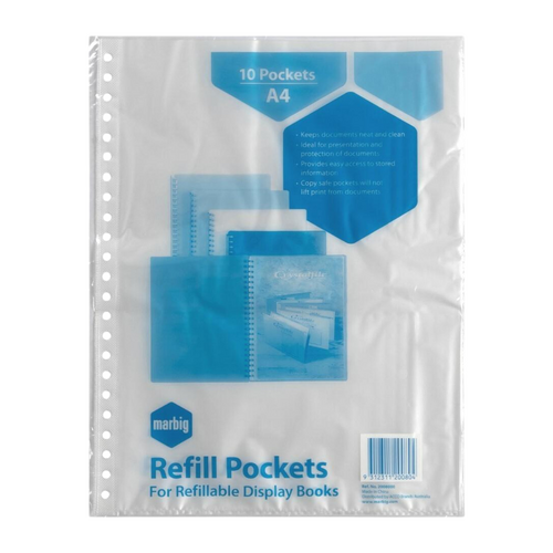 Marbig A4 Display Book Refills 10 Pack - 2008000