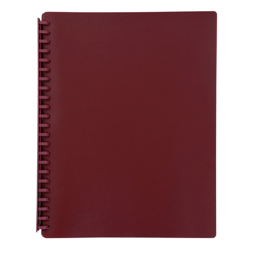 Marbig A4 Display Book Refillable Pockets 20 Page MAROON - 2007021