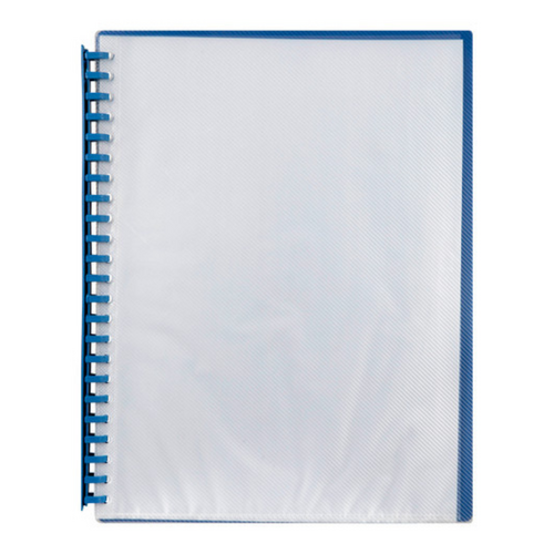 Marbig A4 Display Book Refillable 20 Pocket With Clear Front BLUE - 2007201