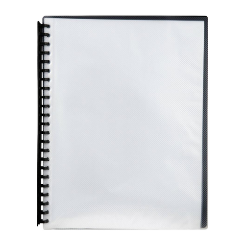 Marbig A4 Display Book Refillable 20 Pocket With Clear Front BLACK - 2007202
