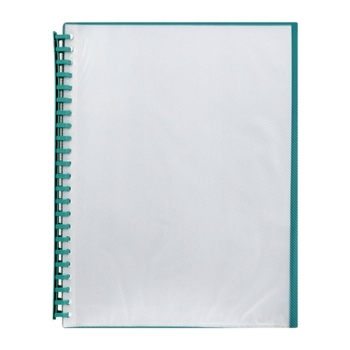 Marbig A4 Display Book Refillable 20 Pocket With Clear Front GREEN - 2007204