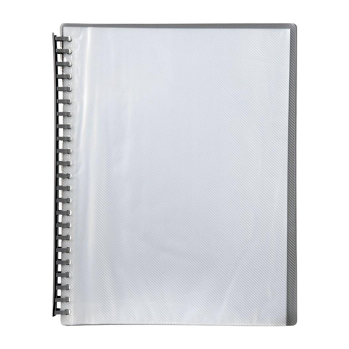Marbig A4 Display Book Refillable 20 Pocket With Clear Front GREY - 2007211