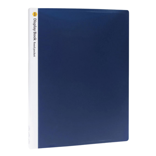 Marbig A4 Display Book NON-Refillable Pockets With Insert Cover 40 Page BLUE 10 Pack - 2057704