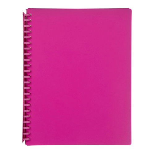 Marbig A4 Display Book Refillable Pockets 20 Page PINK - 2007009