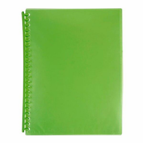 Marbig A4 Display Book Refillable 20 Pocket TRANSLUCENT LIME - 2007304