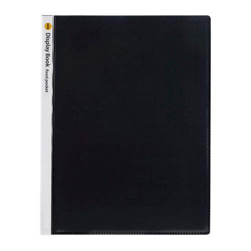 Marbig A4 Display Book NON-Refillable Pockets With Insert Cover 20 Page BLACK - 2003612