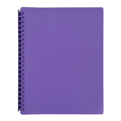 Marbig A4 Display Book Refillable Pockets 20 Page PURPLE - 2007019