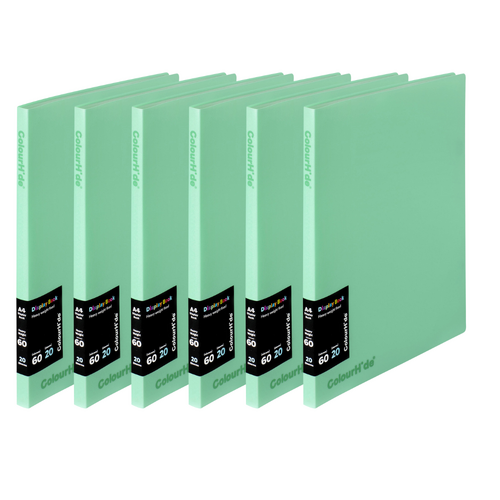 Colourhide A4 Display Book Fixed Pockets 20 Page GREEN 6 Pack - 2055107J