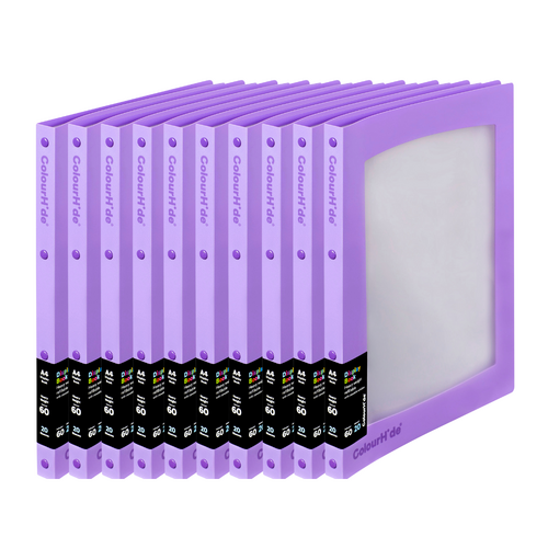 Colourhide A4 Display Book Refillable 20 Pocket With Clear Insert PURPLE 10 Pack - 2003319J