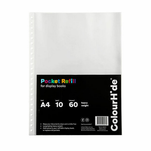 Colourhide A4 Display Book Refills Refill Sheets 10 Pack - 206001J