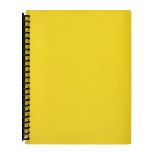 Marbig A4 Display Book Refillable Pockets 40 Page YELLOW 12 Pack - 2007405