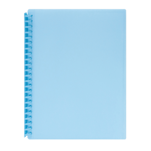 Marbig A4 Display Book Refillable 20 Pocket With Clear Front PASTEL BLUE 12 Pack - 2008601