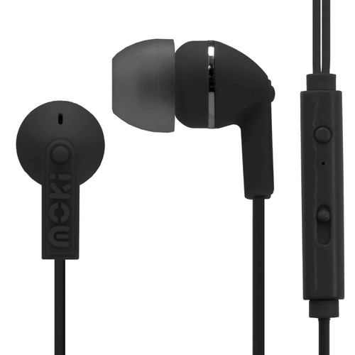 Moki Noise Isolation Earphones With Microphone - Black