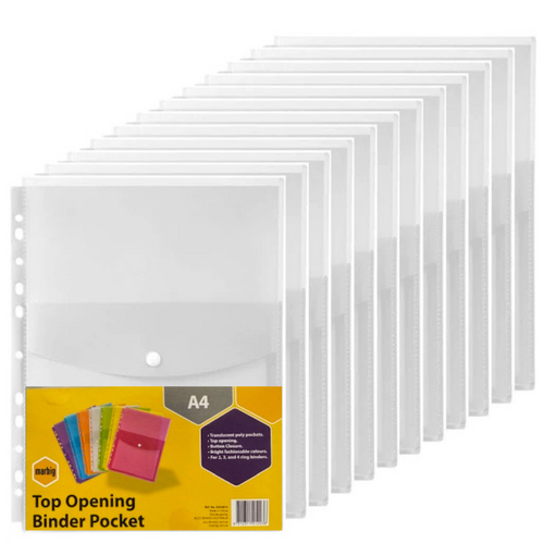 Marbig A4 Binder Wallet Top Opening Clear - 12 Pack -  2025812