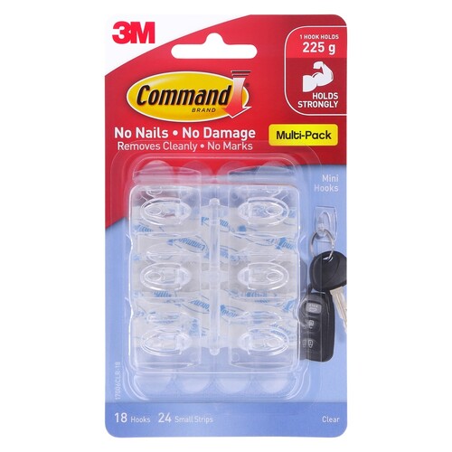 3M COMMAND Damage-Free 6 Small Clear - 17006