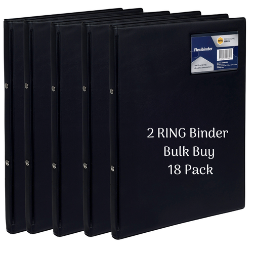 Esselte A4 2 Ring Binder Flexi PVC 20mm 013949BLK BLACK - 18 PACK