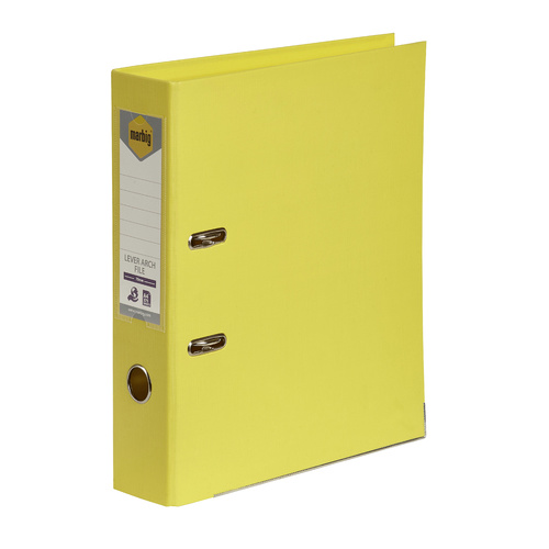 Marbig A4 Lever Arch File PE Linen 6601005 - Lemon Yellow