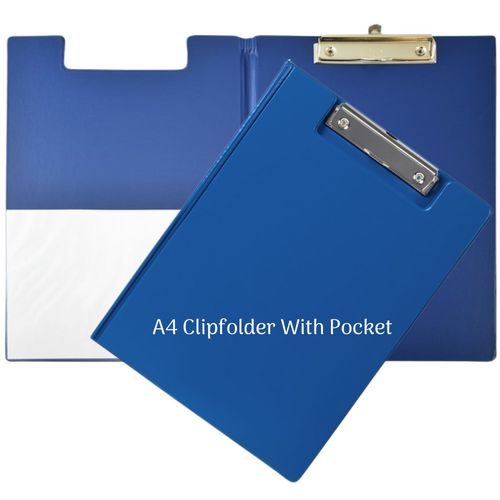 Bantex PVC Clipfolder A4 With Pocket 100401045 - Blue