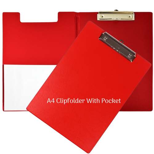 Bantex PVC Clipfolder A4 With Pocket 100851704 - Red