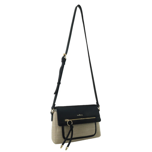 Milleni Ladies Fashion Flap-Over Crossbody Bag in Beige