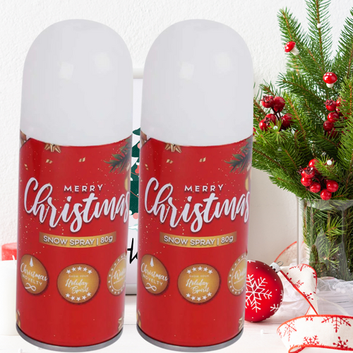 2 X Christmas Snow Spray 80g Decorate For Christmas