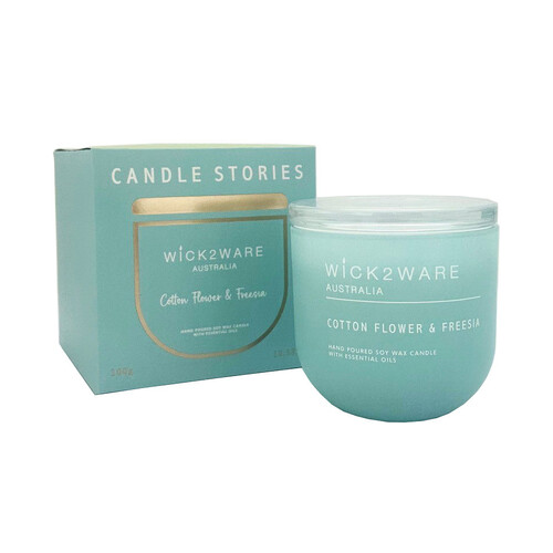 Wick2Ware Soy Candle Jar 300g - Cotton Flower & Freesia