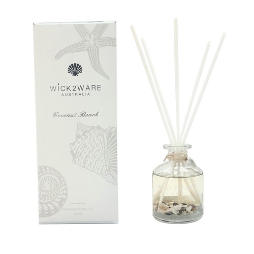 Wick2Ware Reed Fragrance Diffuser 230ml - Coconut Beach