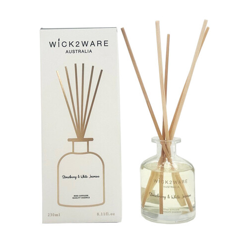 Wick2Ware Reed Fragrance Diffuser 230ml - Strawberry & White Jasmine