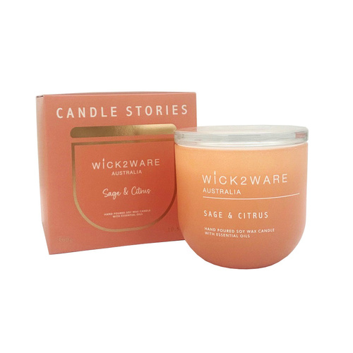 Wick 2 Ware Soy Candle Hand poured 300g - Sage & Citrus