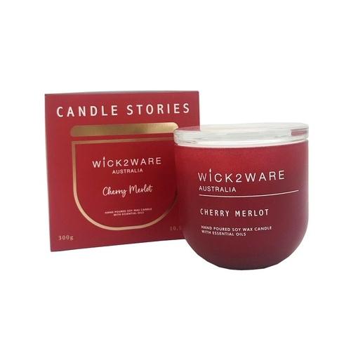 Wick 2 Ware Soy Candle Hand poured 300g - Cherry Merlot