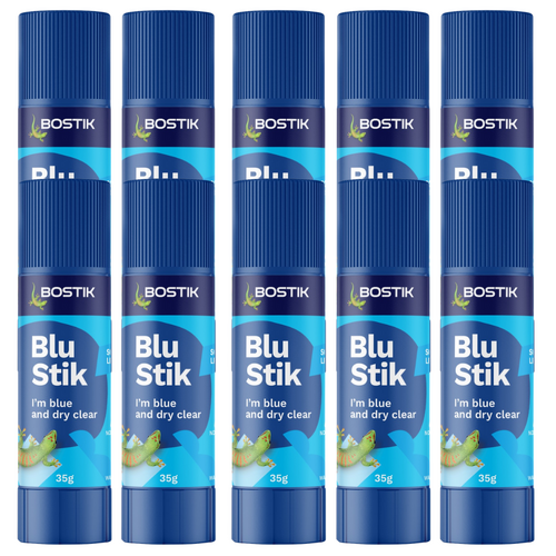 Bostik BLUE STICK Glue 35gm Acid Free Dries Clear 30609843 - 10 Pack